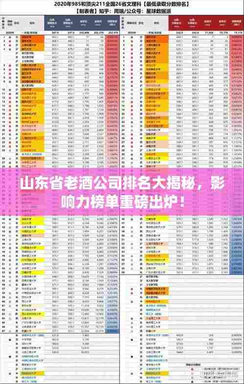 山东省老酒公司排名大揭秘，影响力榜单重磅出炉！