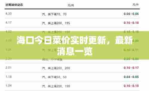 海口今日菜价实时更新，最新消息一览