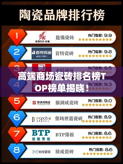 高端商场瓷砖排名榜TOP榜单揭晓！